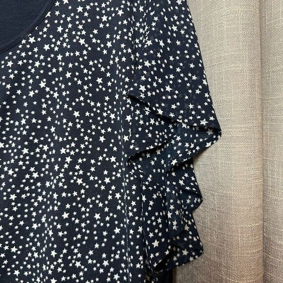 2/$30 CJ Banks Tunic Top Blouse Size 2X Stars Celestial Stretch Office Casual - Picture 7 of 11